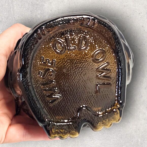 1960s Bank of Canada Wise Old Owl Amber Glass Smash Coin Bank Libbey Collector - Picture 6 of 8